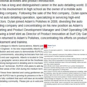 Rupes Announcement