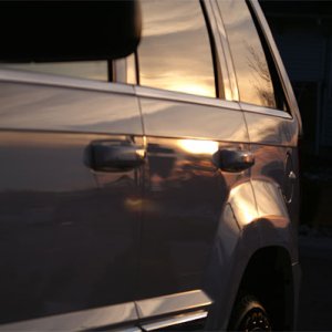 Sunset in Jeep side panel