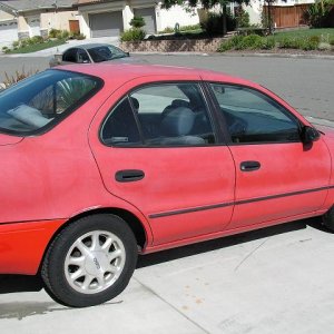 1994 Red Geo Prism Exterior Before
