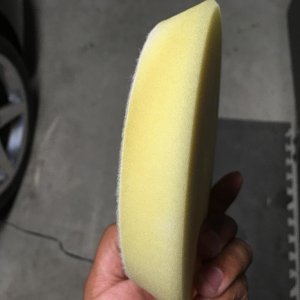 Rupes White Pad stained by DP Cleaner