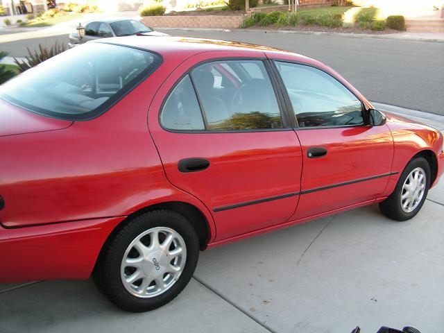 1994 Red Geo Prism Exterior After
