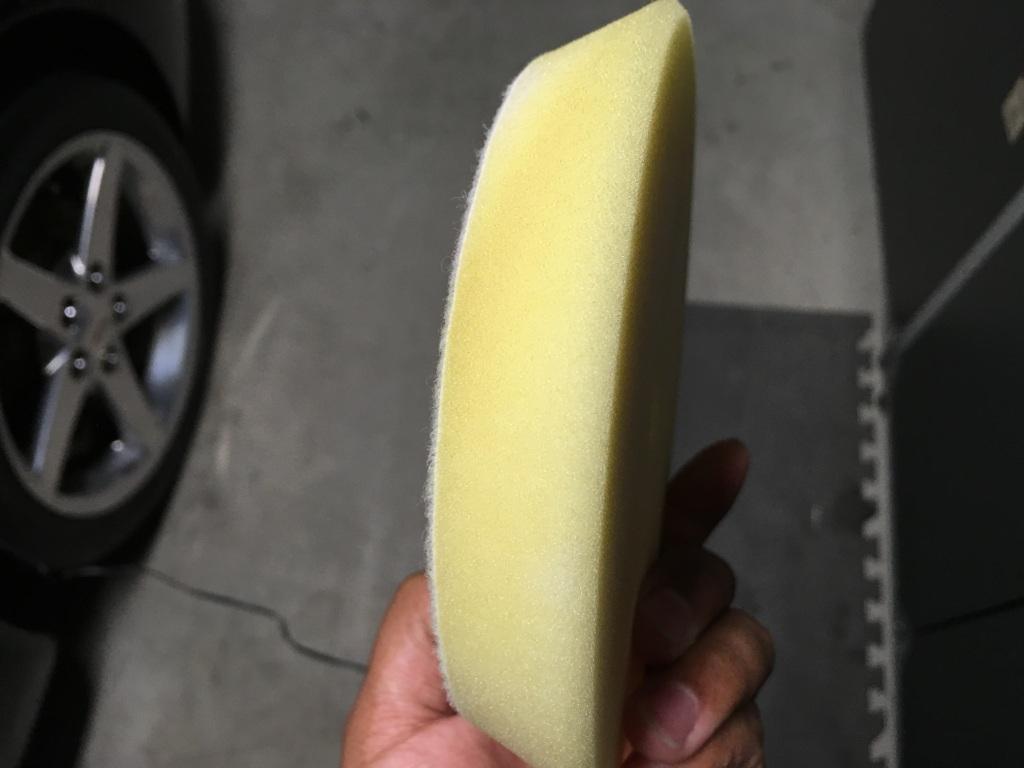 Rupes White Pad stained by DP Cleaner